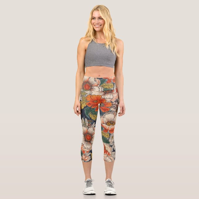 Leggings Capri Fleur haut de gamme  (Recto)