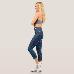 Leggings Capri Fleur Motif marguerite femmes