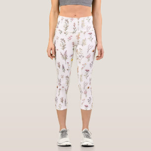Leggings Capri Fleurs colorées, Fleurs sauvages, Fleurs de Jardin