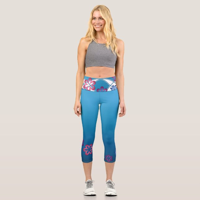 Leggings Capri Fleurs de printemps (Recto)