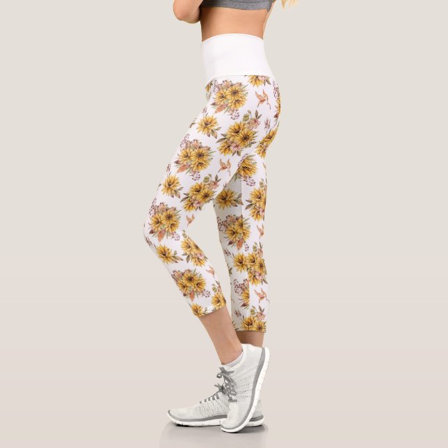 Leggings Capri Fleurs de soleil (Gauche)