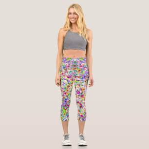 Leggings Capri Fleurs d'été magiques colorées Coque-Mate iPhon