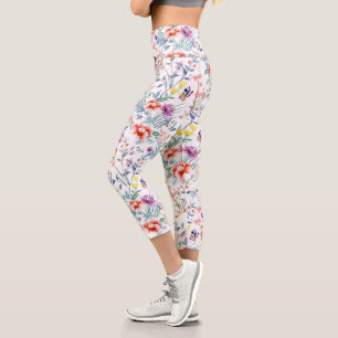 Leggings Capri Fleurs et papillons d'été