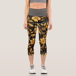 Leggings Capri Fleurs Historiques Enroulées Florales
