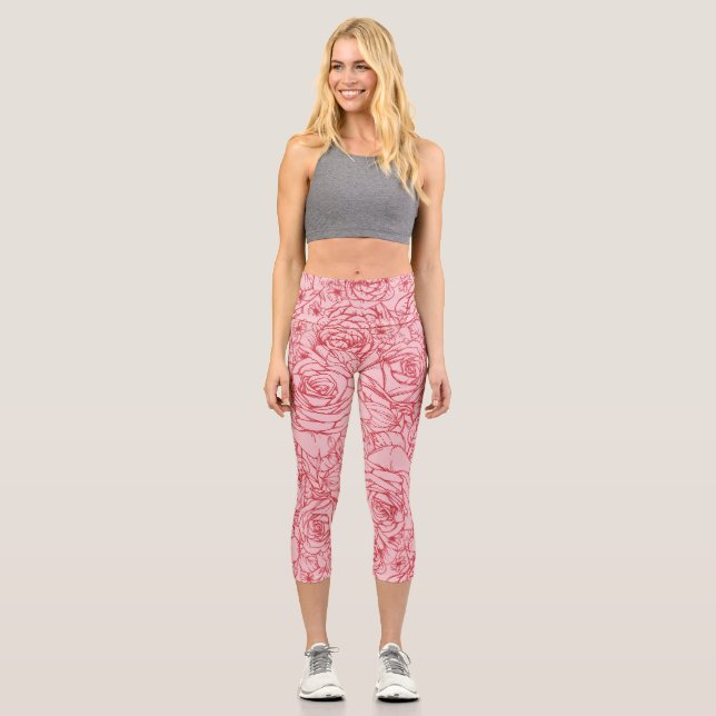 Leggings Capri Fleurs Motif 14 (Recto)
