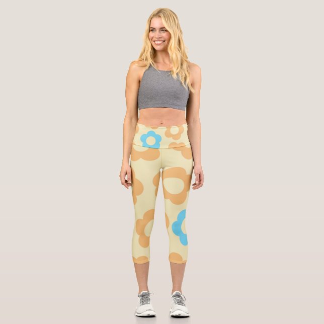 Leggings Capri Fleurs | Zazzle_Growshop. (Recto)