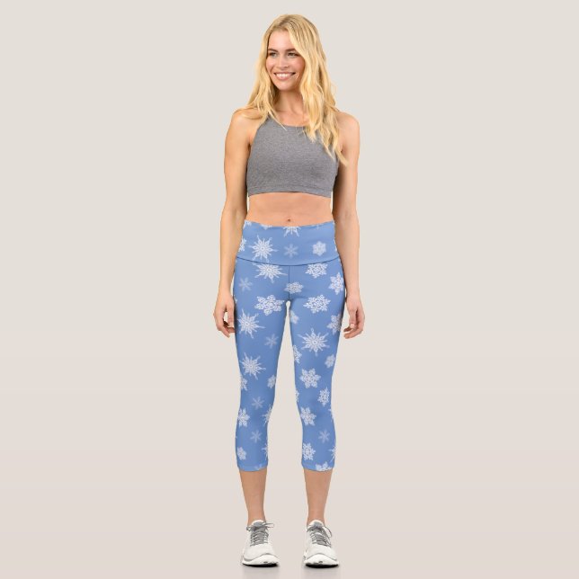 Leggings Capri Flocon de neige (Recto)