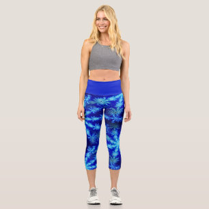Leggings Capri Flocon de neige psychédélique sauvage Fractal Star