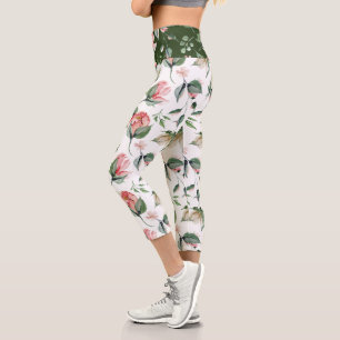 Leggings Capri floraison printanière de minuit