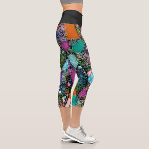 Leggings Capri Formes abstraites très colorées art 11