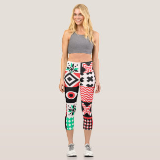 Leggings Capri Formes de bloc vintage Arrière - plan Abstrait.