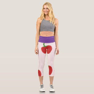 Leggings Capri fraise peinture capri