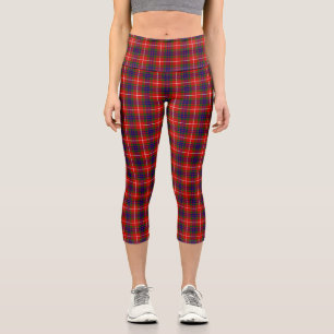 Leggings Capri Fraser tartan rouge vert bleu violet plaid