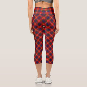Leggings Capri Fraser tartan rouge vert bleu violet plaid