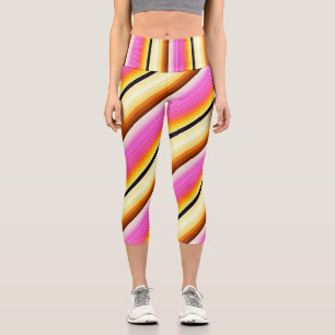 Leggings Capri Fuison Plaid Vibrant Haute Taille