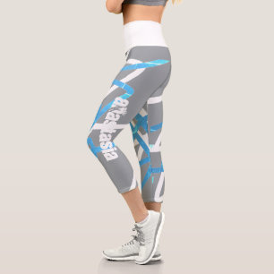 Leggings Capri Funky Abstrait Art Turquoise Ajouter Nom Anastasia