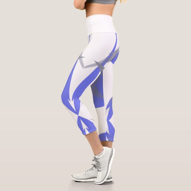 Leggings Capri Funky Pastel Violet Violet Abstrait Art (Gauche)