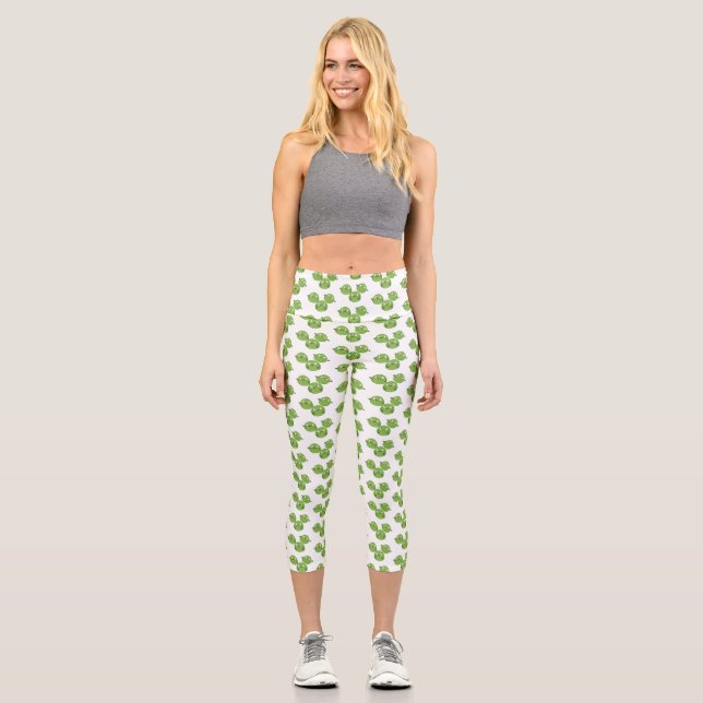 Leggings Capri Funny Brussels sprouts légumes caricature (Recto)