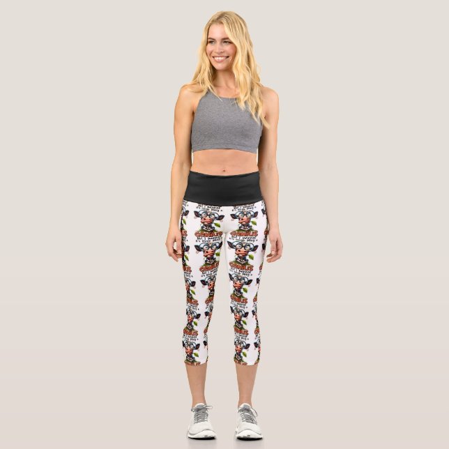 Leggings Capri Genius Capris en noir et blanc Principalement (Recto)