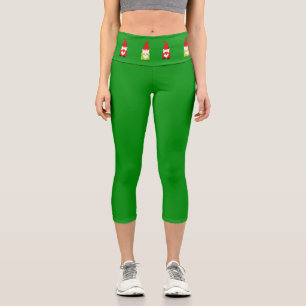 Leggings Capri Gens de Noël sur les héritages de capri verts