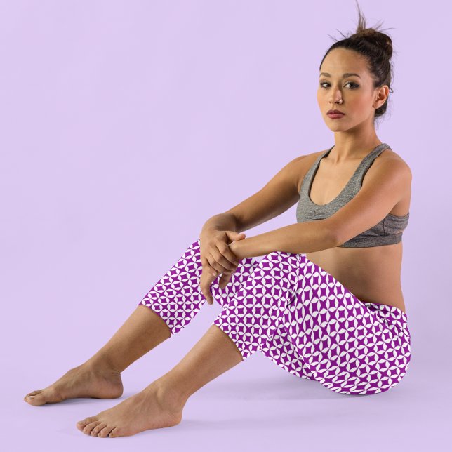 Leggings Capri Géométrique violette (Créateur téléchargé)