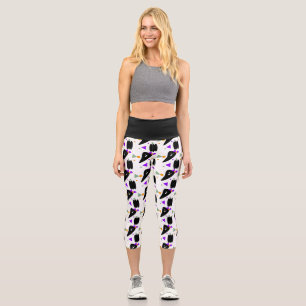 Leggings Capri Ghost Motif Hallowen Sprinkles Yoga