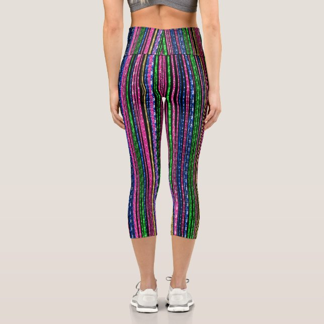 Leggings Capri Glitz et Glam Sparkly Stripes (Verso)