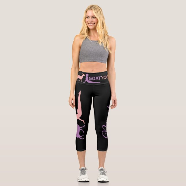 Leggings Capri Goat Yoga Girl Namaste (Recto)