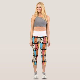 Leggings Capri Golf Silhouette Golfer sur Sunset arrière - plan