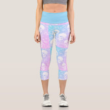 Gothique pastel stylé ombré crânes roses et bleus