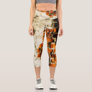 Leggings Capri Graffiti blanc Cool en brique