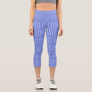 Leggings Capri Grec Meander Carré Motif