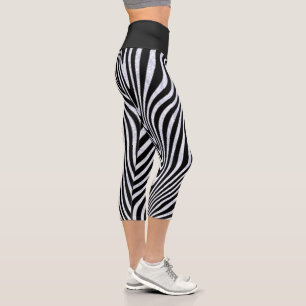 Leggings Capri Gris Zèbre Frosté