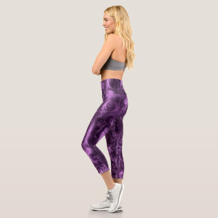Leggings Capri Grungy énergie nerveuse Orchidée d'art Abstrait Am