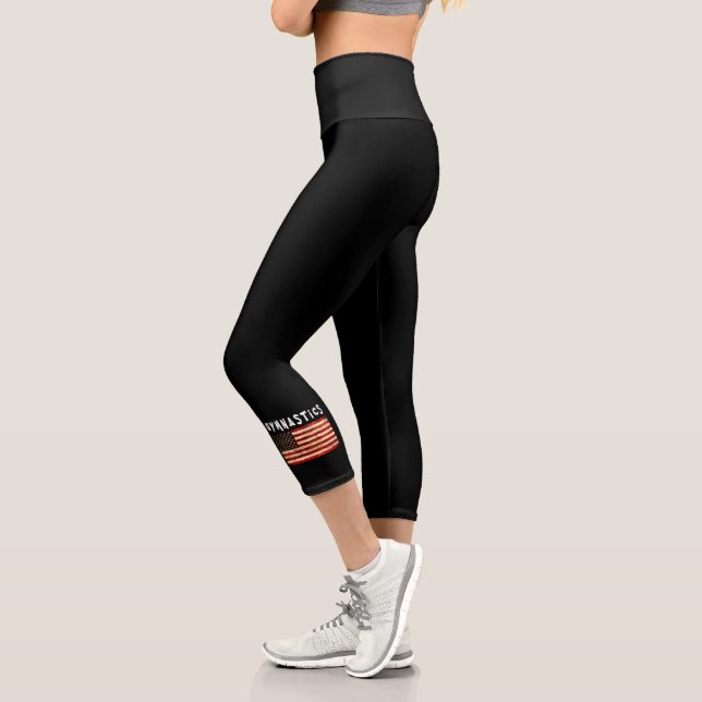 Leggings Capri Gymnastique Grunge American USA (Gauche)
