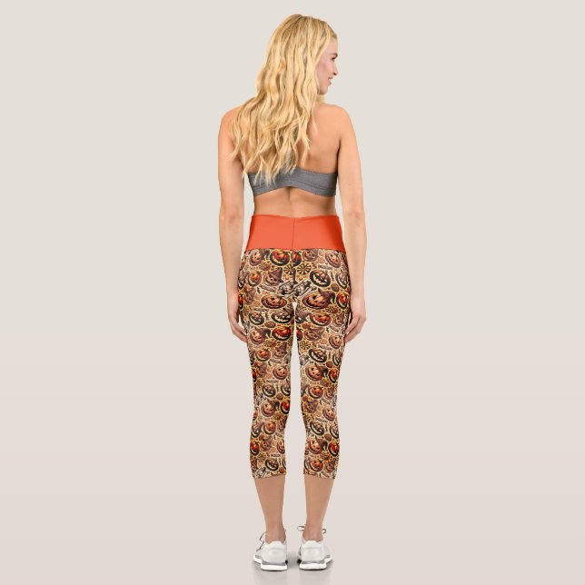 Leggings Capri Halloween brun orange style (Verso)