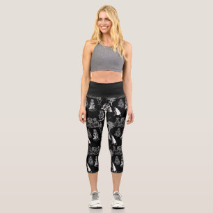 Leggings Capri halloween squelette toile rococo antique crâne