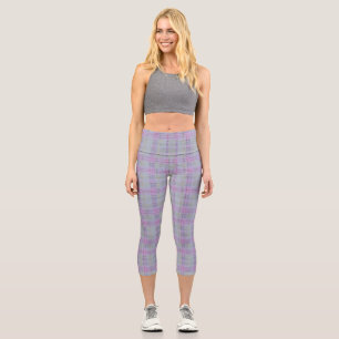 Leggings Capri Harmonie à carreaux lavande
