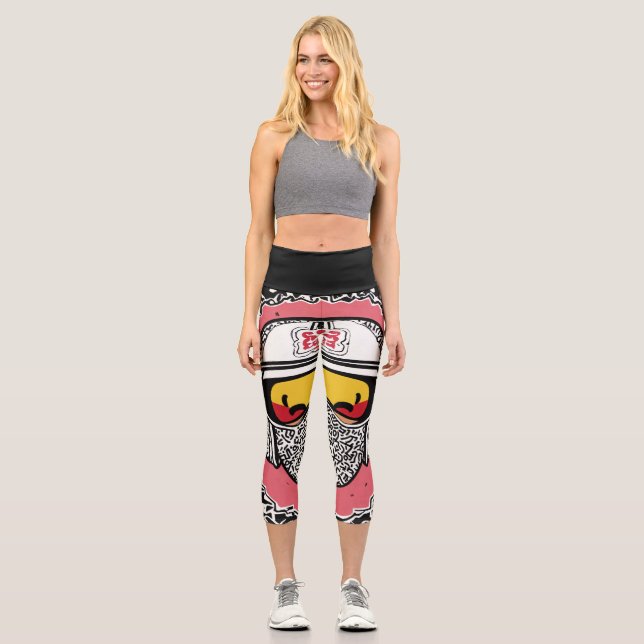 Leggings Capri Harmonie graphique : Keith Haring Bape F, inspiré  (Recto)