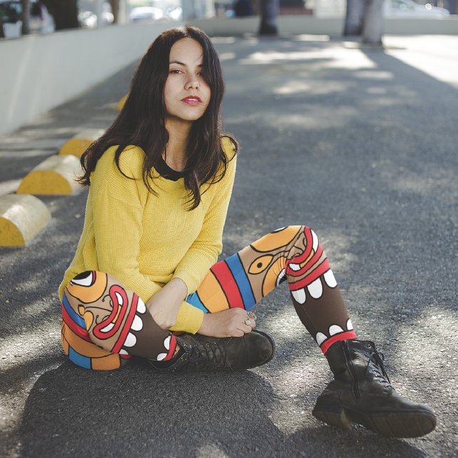 Leggings Capri Hawaïen Tiki (Créateur téléchargé)