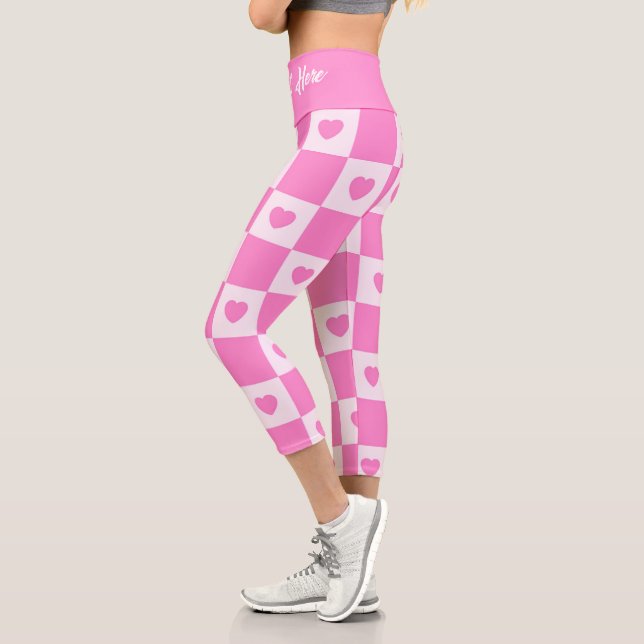 Leggings Capri Heart Modern Pink Love Collection (Gauche)