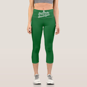 Leggings Capri Heureux Jour de la Saint Patrick Lucky Shamrock&Sh
