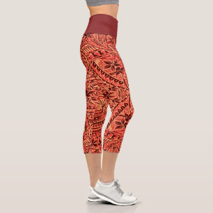 Leggings Capri High Size/Tribal/Fishing