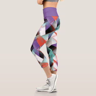 Leggings Capri Hip Modern Abstrait Mosaïque géométrique Motif d'a