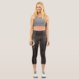 Leggings Capri Horloge à vapeur avec libellule mécanique