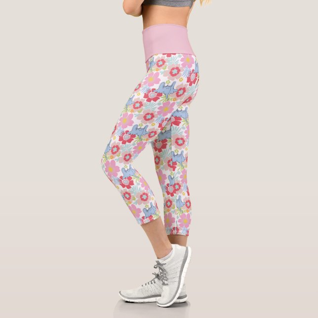 Leggings Capri Horton Entend Un Qui | Motif à fleurs Pastel (Gauche)