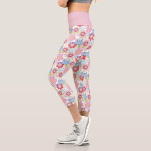 Leggings Capri Horton Entend un Qui Motif de fleurs pastel