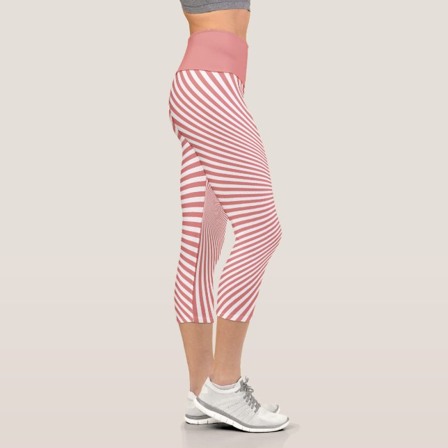 Leggings Capri Illusion optique rose moderne rayonne Yoga (Droite)