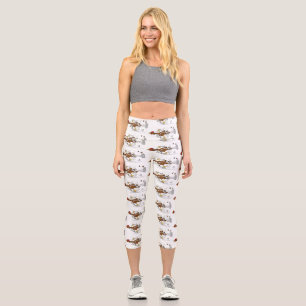 Leggings Capri Illustration amusante de poulet cool