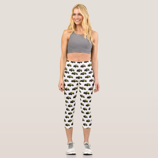 Leggings Capri Illustration de camion monstre (Recto)
